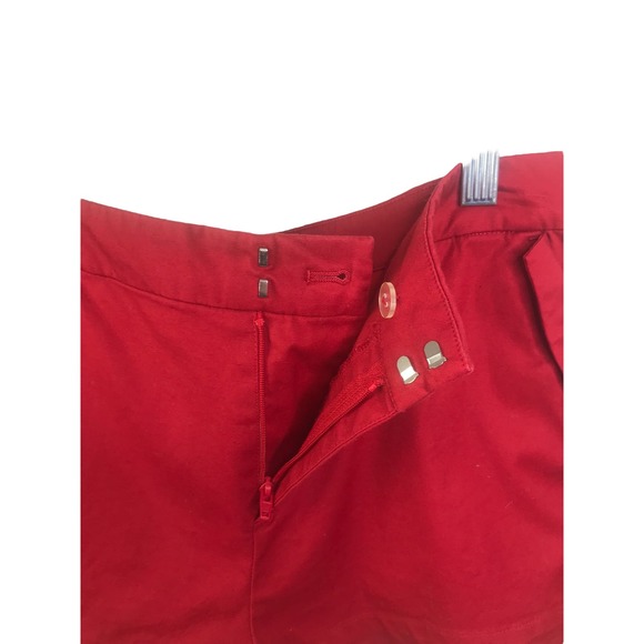 Kate Spade Saturday Women's Chino Shorts Red Cotton Stretch Flat Front Sz 2 - Picture 8 of 14